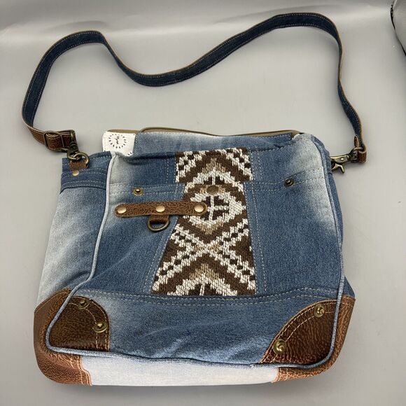 Myra Shoulder Bag- Myra Bag/ Purse canvas, leather Denim Bag - Picture 1 of 13